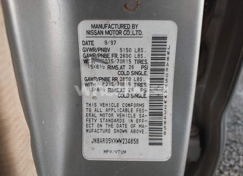 Photo 9 of 1998 Nissan Pathfinder LE/SE/XE (VIN JN8AR05YXWW234858)