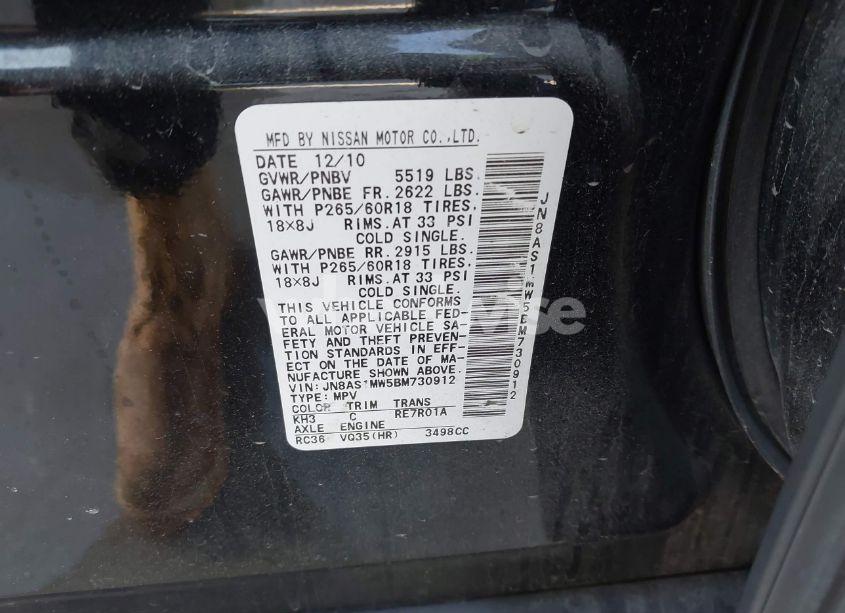 Photo 9 of 2011 Infiniti Fx35 N/A (VIN JN8AS1MW5BM730912)