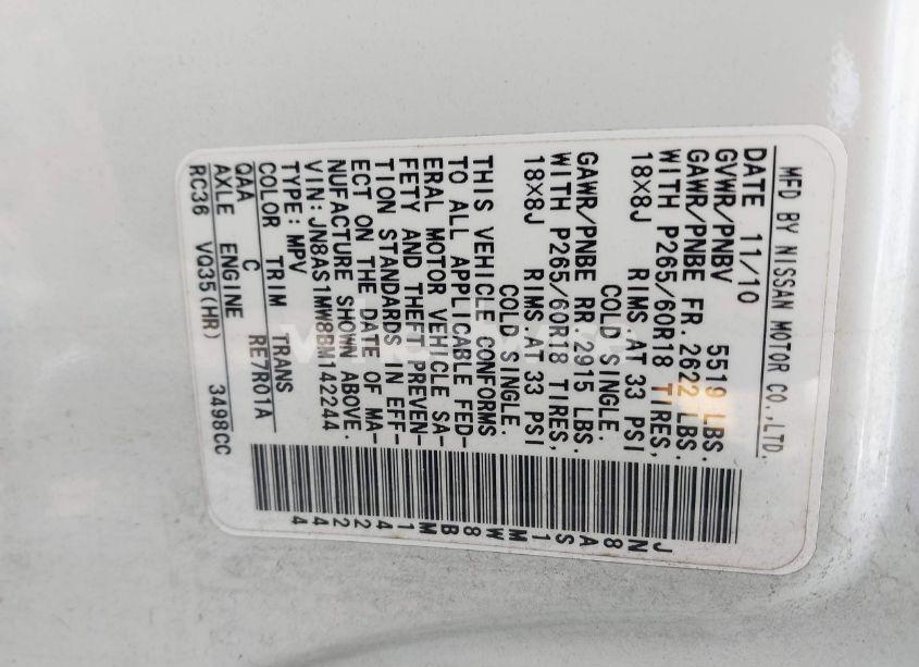 Photo 9 of 2011 Infiniti Fx35 N/A (VIN JN8AS1MW8BM142244)