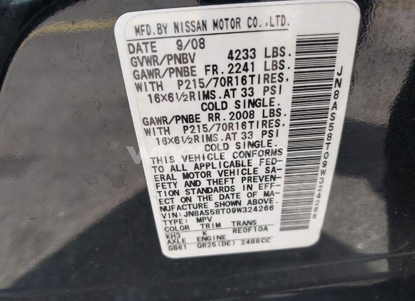 Photo 9 of 2009 Nissan Rogue S (VIN JN8AS58T09W324266)