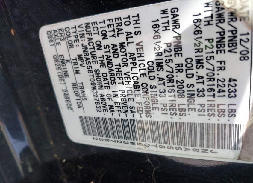 Photo 9 of 2009 Nissan Rogue S (VIN JN8AS58T09W327832)