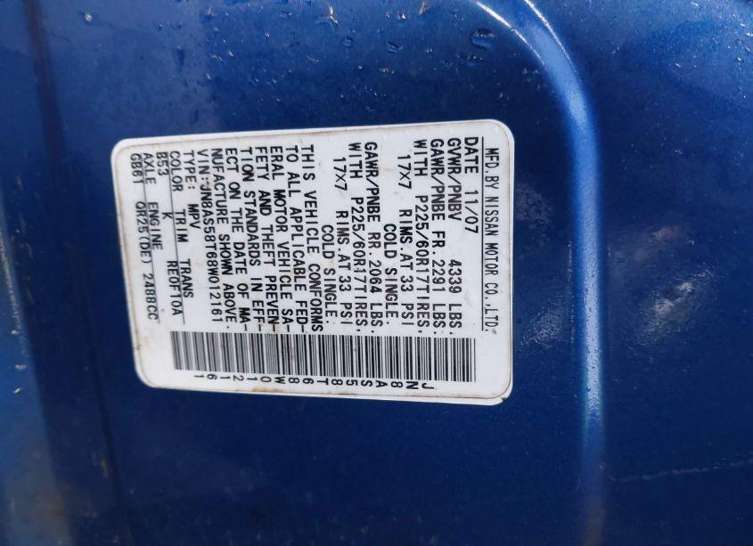 Photo 9 of 2008 Nissan Rogue SL (VIN JN8AS58T68W012161)