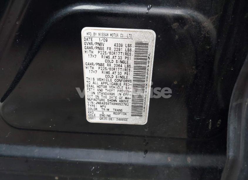 Photo 9 of 2009 Nissan Rogue SL (VIN JN8AS58TX9W052762)