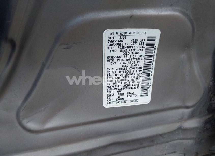 Photo 9 of 2009 Nissan Rogue SL (VIN JN8AS58V39W433032)