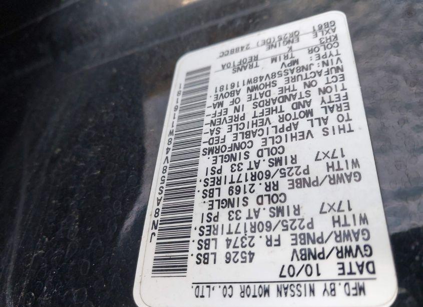 Photo 9 of 2008 Nissan Rogue SL (VIN JN8AS58V48W116181)