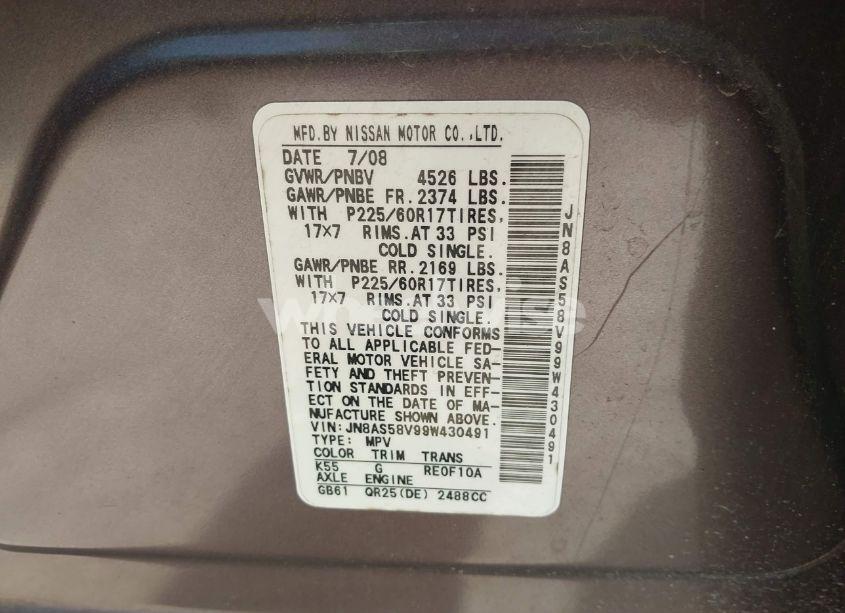 Photo 9 of 2009 Nissan Rogue SL (VIN JN8AS58V99W430491)