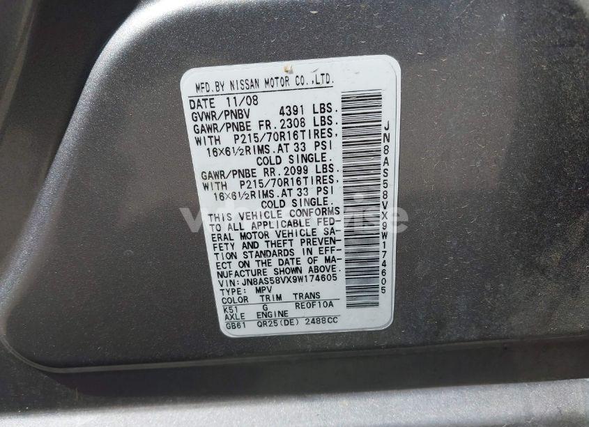 Photo 9 of 2009 Nissan Rogue S (VIN JN8AS58VX9W174605)