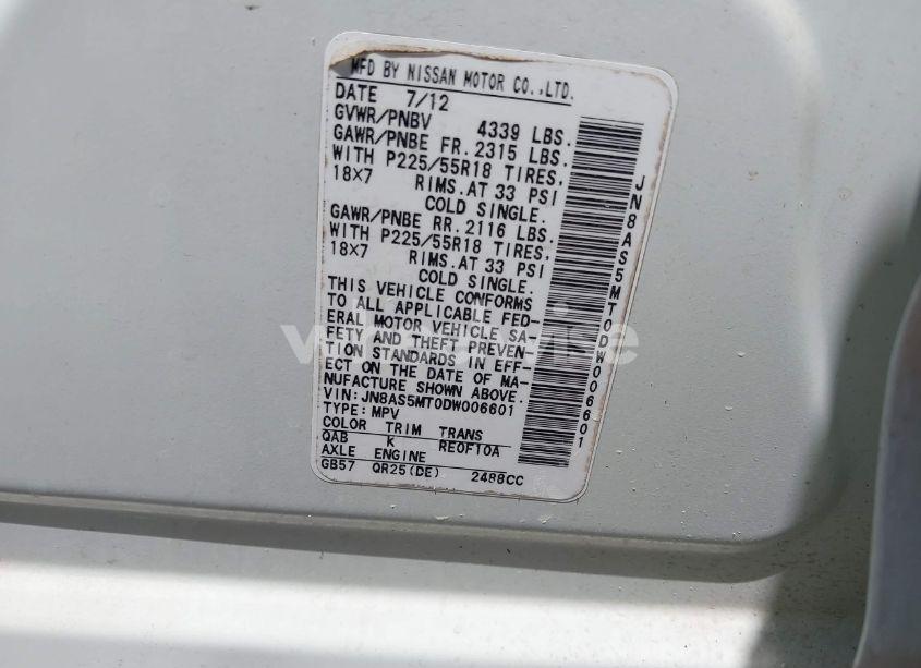 Photo 9 of 2013 Nissan Rogue SV W/SL PKG (VIN JN8AS5MT0DW006601)