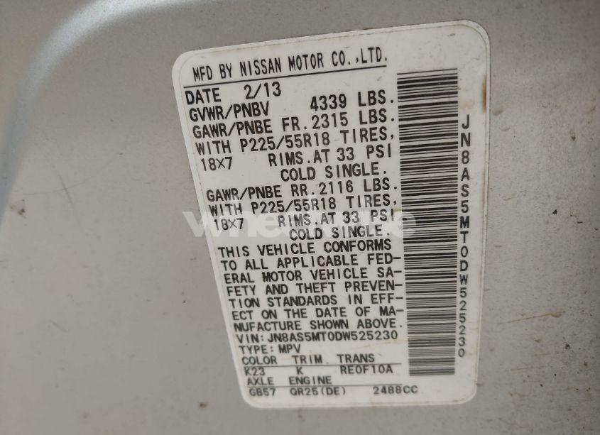 Photo 9 of 2013 Nissan Rogue SV W/SL PKG (VIN JN8AS5MT0DW525230)