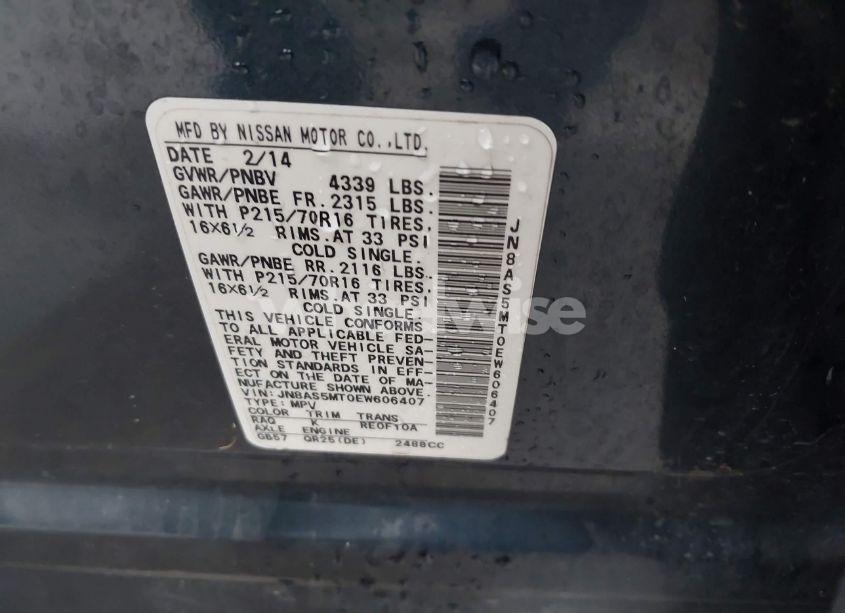 Photo 9 of 2014 Nissan Rogue SELECT S (VIN JN8AS5MT0EW606407)