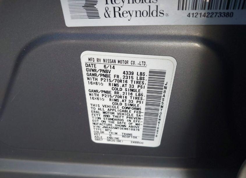 Photo 9 of 2014 Nissan Rogue SELECT S (VIN JN8AS5MT0EW618976)