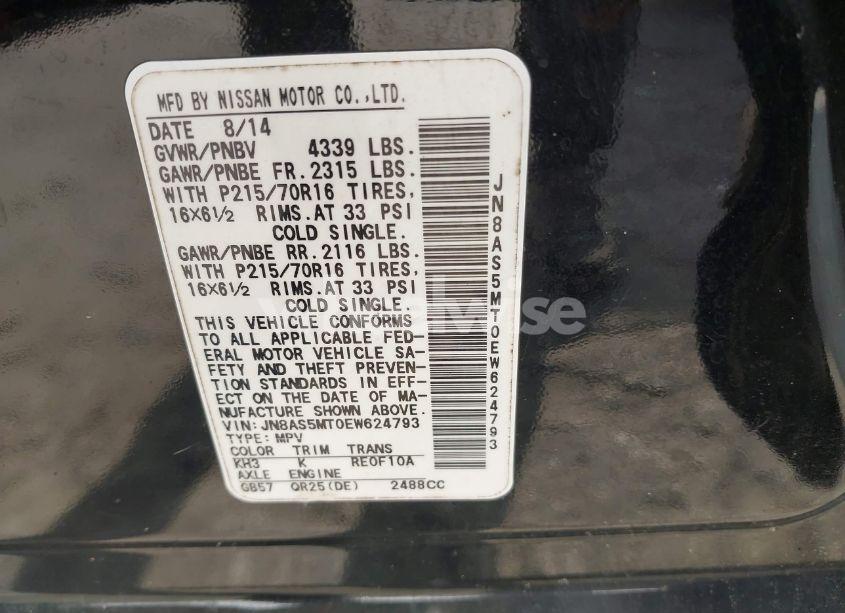 Photo 9 of 2014 Nissan Rogue SELECT S (VIN JN8AS5MT0EW624793)