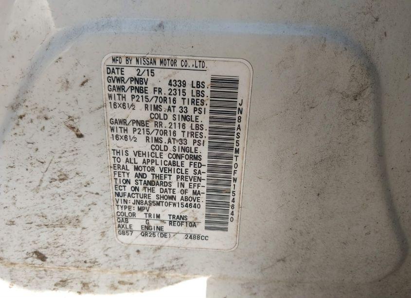 Photo 9 of 2015 Nissan Rogue SELECT S (VIN JN8AS5MT0FW154640)