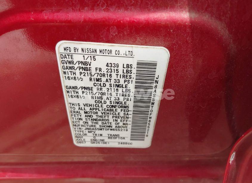 Photo 9 of 2015 Nissan Rogue SELECT S (VIN JN8AS5MT0FW655219)