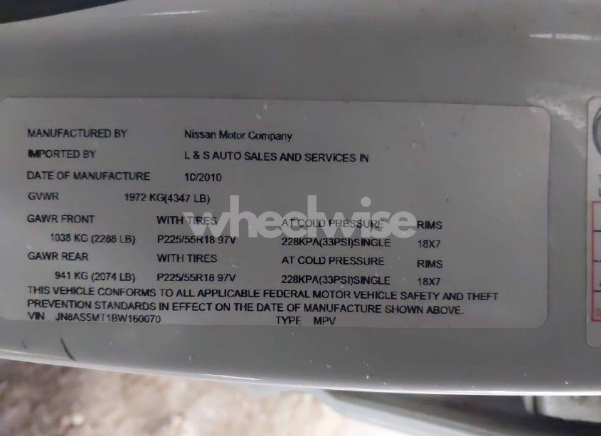 Photo 9 of 2011 Nissan Rogue SV (VIN JN8AS5MT1BW160070)