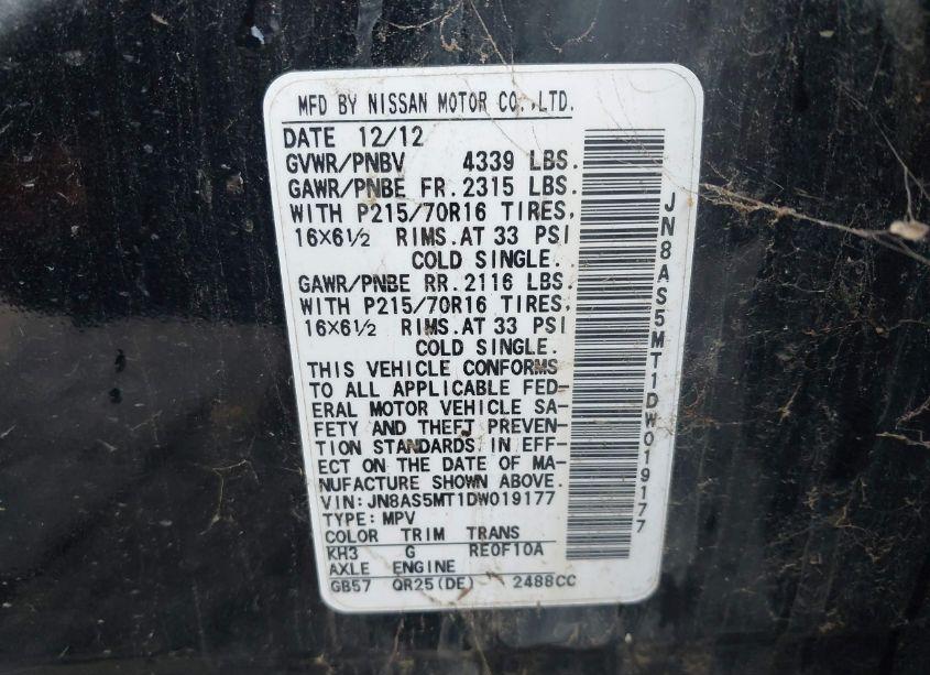 Photo 9 of 2013 Nissan Rogue S (VIN JN8AS5MT1DW019177)