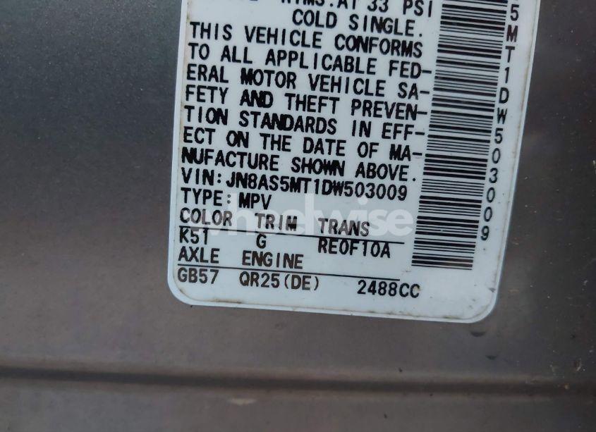 Photo 9 of 2013 Nissan Rogue S (VIN JN8AS5MT1DW503009)