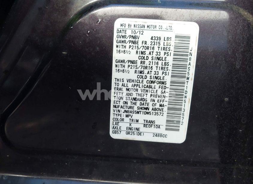 Photo 9 of 2013 Nissan Rogue S (VIN JN8AS5MT1DW513572)