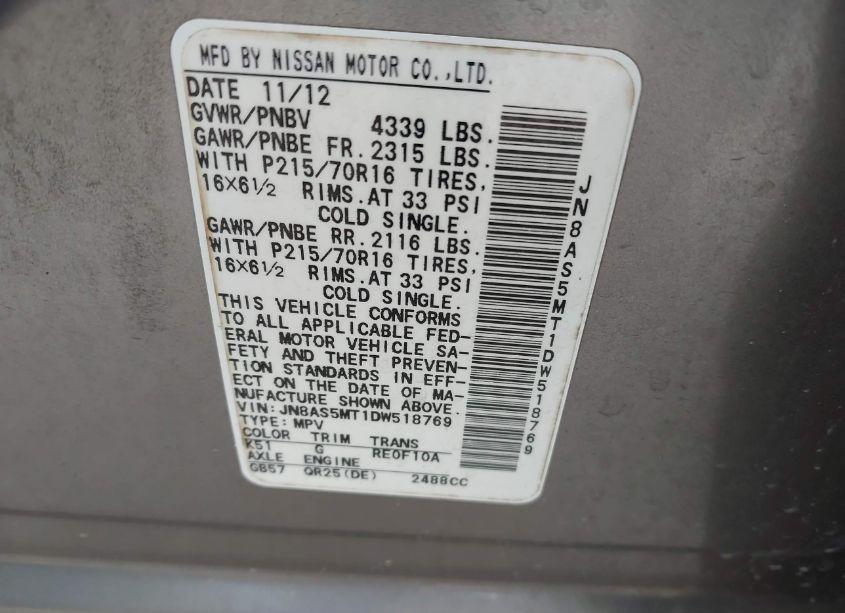 Photo 9 of 2013 Nissan Rogue S (VIN JN8AS5MT1DW518769)