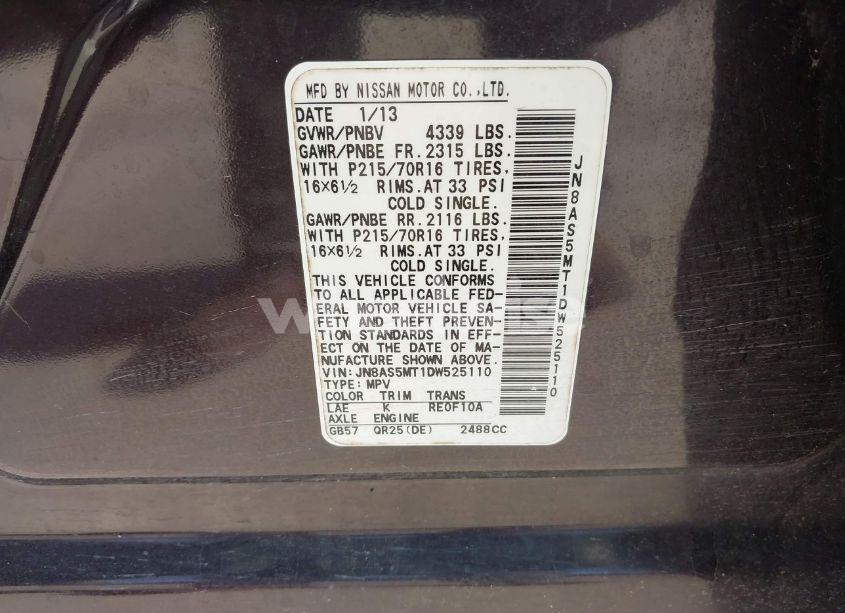 Photo 9 of 2013 Nissan Rogue S (VIN JN8AS5MT1DW525110)