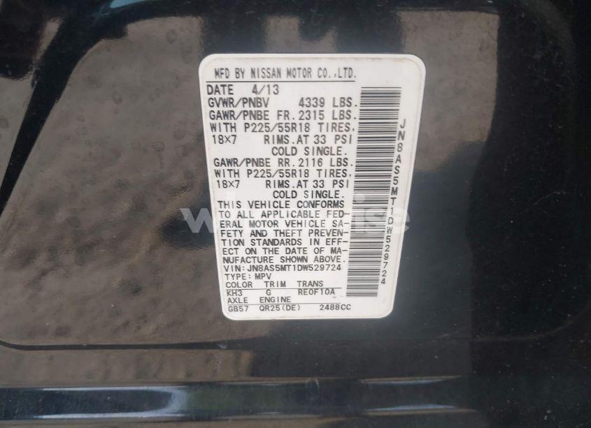 Photo 9 of 2013 Nissan Rogue SV W/SL PKG (VIN JN8AS5MT1DW529724)