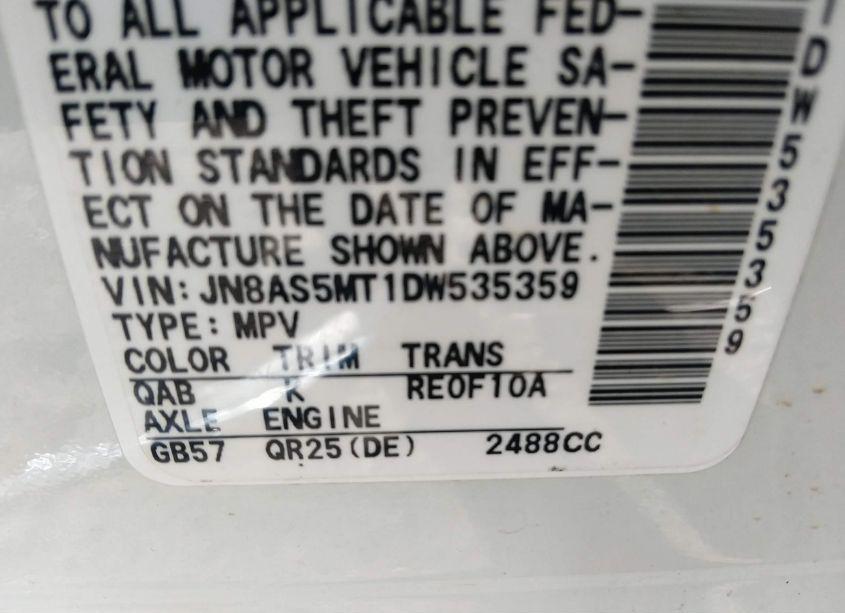 Photo 9 of 2013 Nissan Rogue S (VIN JN8AS5MT1DW535359)