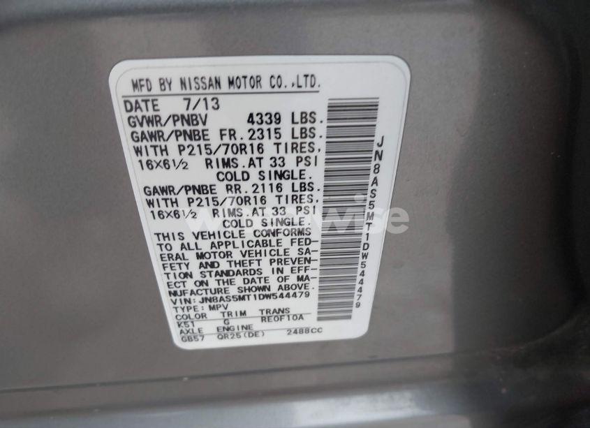 Photo 9 of 2013 Nissan Rogue S (VIN JN8AS5MT1DW544479)