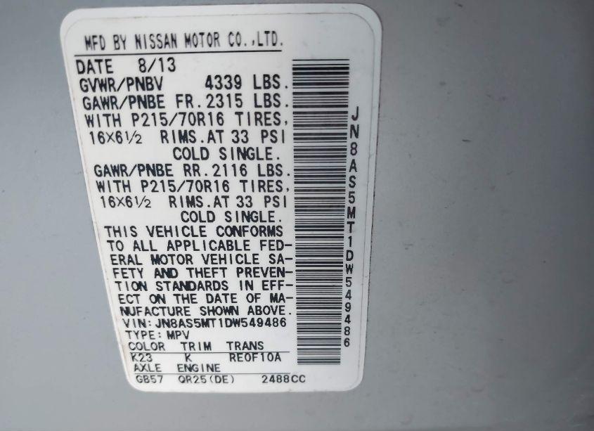 Photo 9 of 2013 Nissan Rogue S (VIN JN8AS5MT1DW549486)