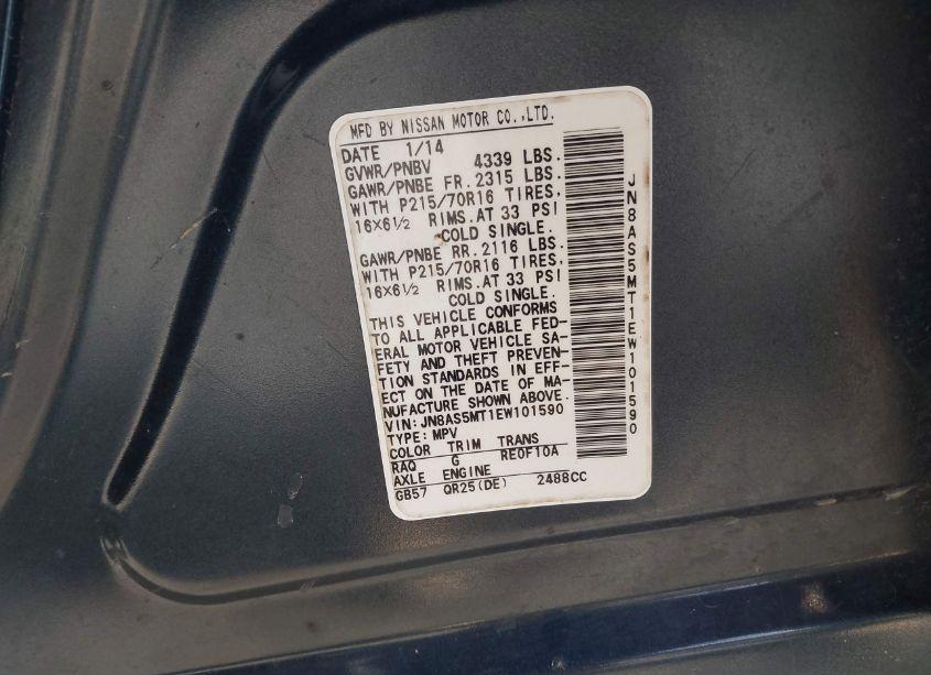Photo 9 of 2014 Nissan Rogue SELECT S (VIN JN8AS5MT1EW101590)