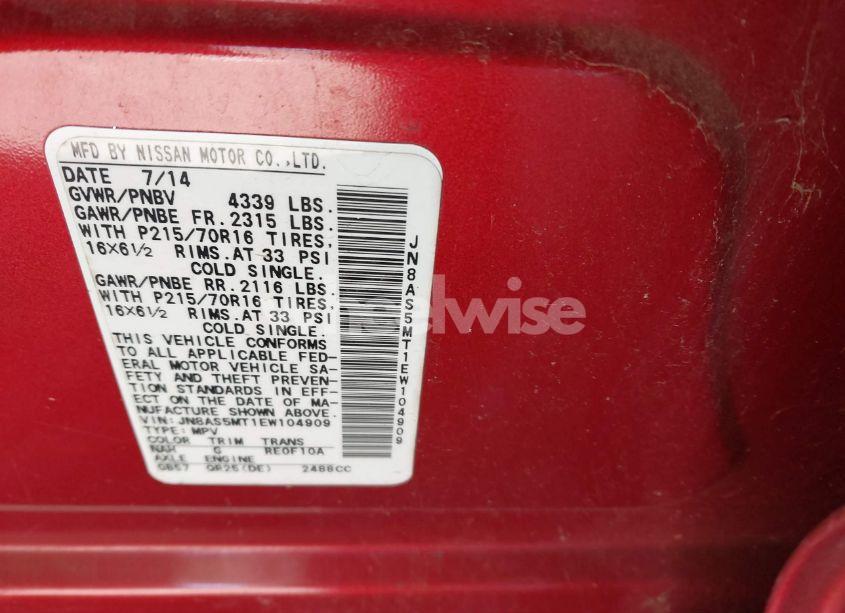 Photo 9 of 2014 Nissan Rogue SELECT S (VIN JN8AS5MT1EW104909)