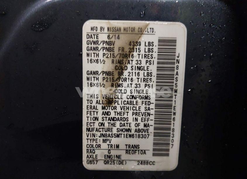 Photo 9 of 2014 Nissan Rogue SELECT S (VIN JN8AS5MT1EW618307)