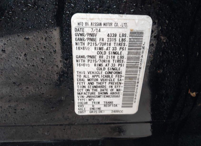 Photo 9 of 2014 Nissan Rogue SELECT S (VIN JN8AS5MT1EW620560)