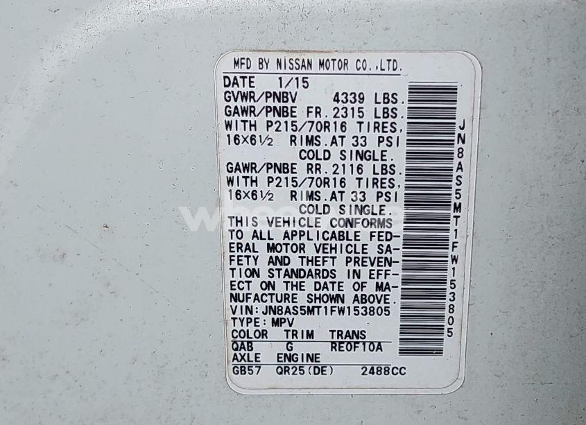 Photo 9 of 2015 Nissan Rogue SELECT S (VIN JN8AS5MT1FW153805)