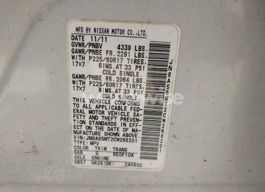 Photo 9 of 2012 Nissan Rogue SV (VIN JN8AS5MT2CW268201)