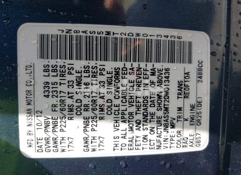 Photo 9 of 2013 Nissan Rogue SV (VIN JN8AS5MT2DW013436)