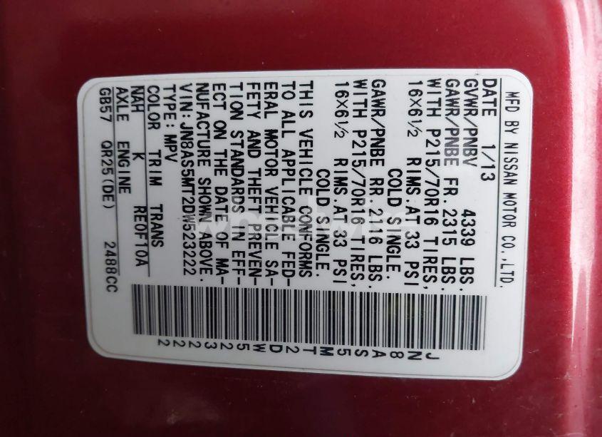 Photo 9 of 2013 Nissan Rogue S (VIN JN8AS5MT2DW523222)