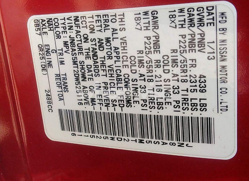 Photo 9 of 2013 Nissan Rogue SV W/SL PKG (VIN JN8AS5MT2DW525116)