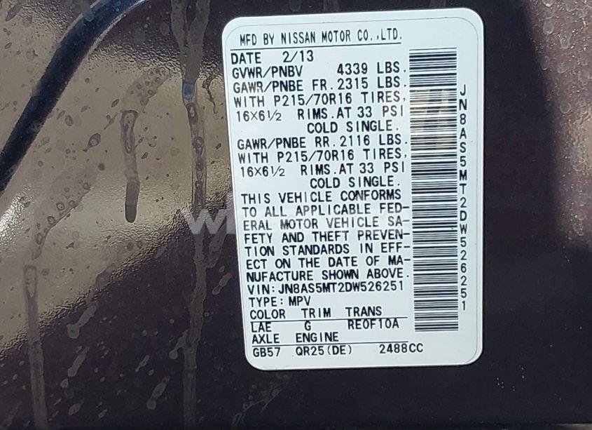 Photo 9 of 2013 Nissan Rogue S (VIN JN8AS5MT2DW526251)