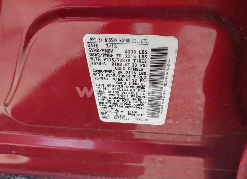 Photo 9 of 2013 Nissan Rogue S (VIN JN8AS5MT2DW545639)