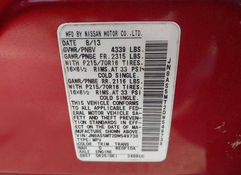 Photo 9 of 2013 Nissan Rogue S (VIN JN8AS5MT2DW549738)