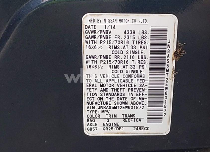 Photo 9 of 2014 Nissan Rogue SELECT S (VIN JN8AS5MT2EW601872)