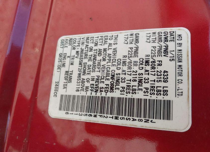 Photo 9 of 2015 Nissan Rogue SELECT S (VIN JN8AS5MT2FW653116)