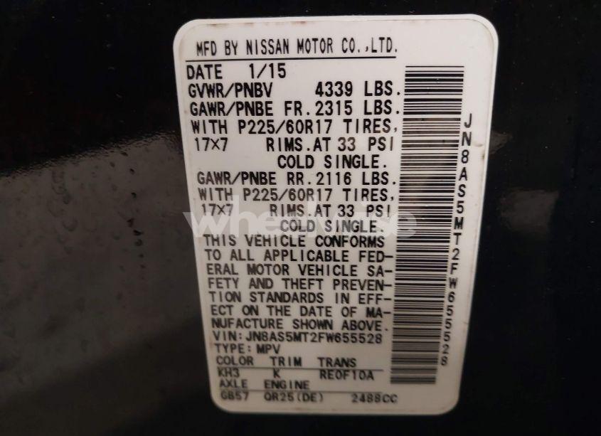 Photo 9 of 2015 Nissan Rogue SELECT S (VIN JN8AS5MT2FW655528)