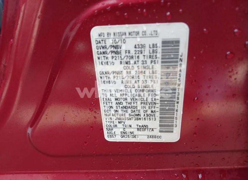 Photo 9 of 2011 Nissan Rogue S (VIN JN8AS5MT3BW161513)