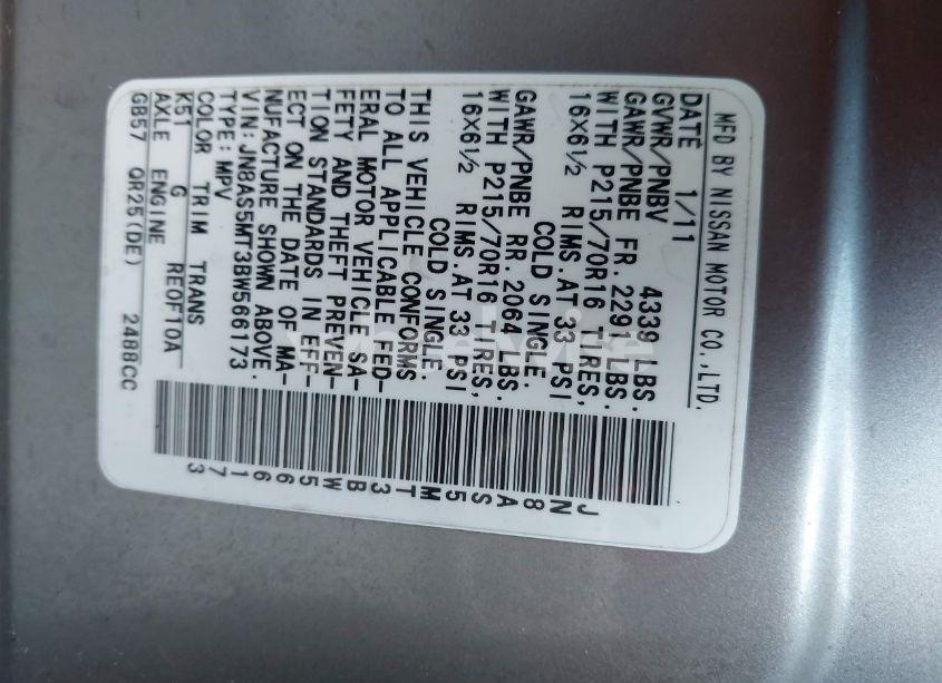 Photo 9 of 2011 Nissan Rogue S (VIN JN8AS5MT3BW566173)