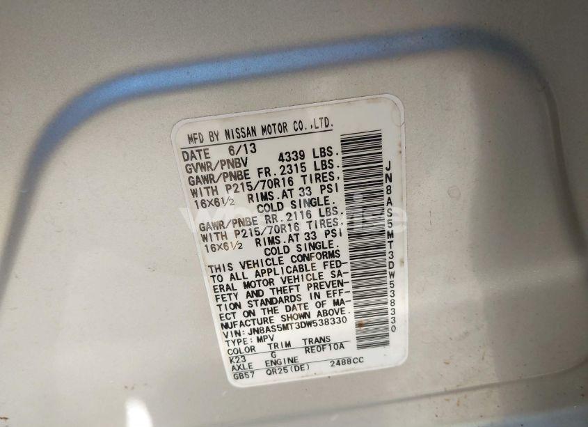 Photo 9 of 2013 Nissan Rogue S (VIN JN8AS5MT3DW538330)