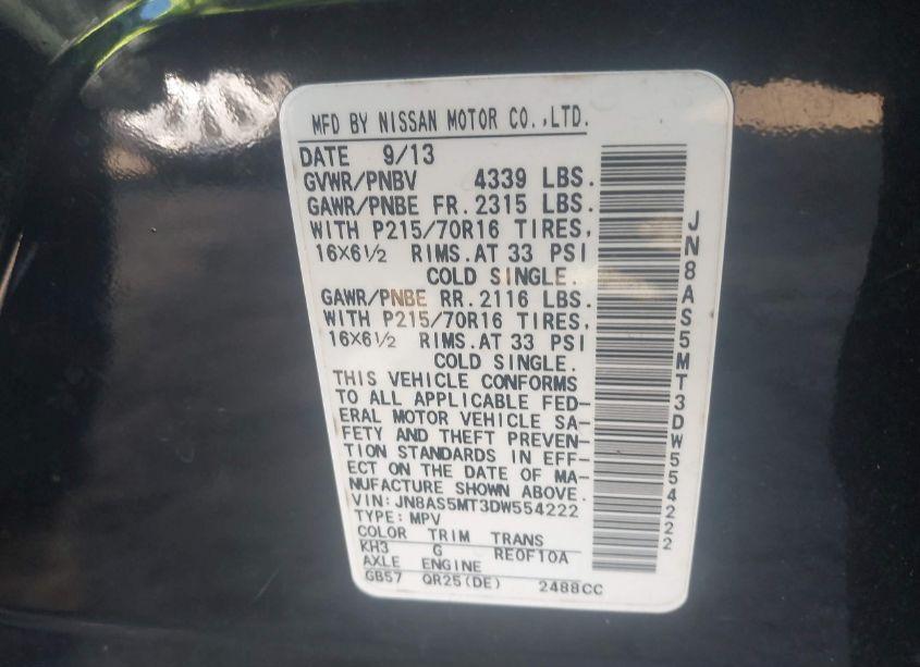 Photo 9 of 2013 Nissan Rogue S (VIN JN8AS5MT3DW554222)