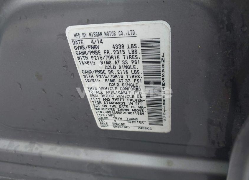 Photo 9 of 2014 Nissan Rogue SELECT S (VIN JN8AS5MT3EW611956)