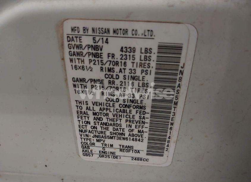 Photo 9 of 2014 Nissan Rogue SELECT S (VIN JN8AS5MT3EW614842)