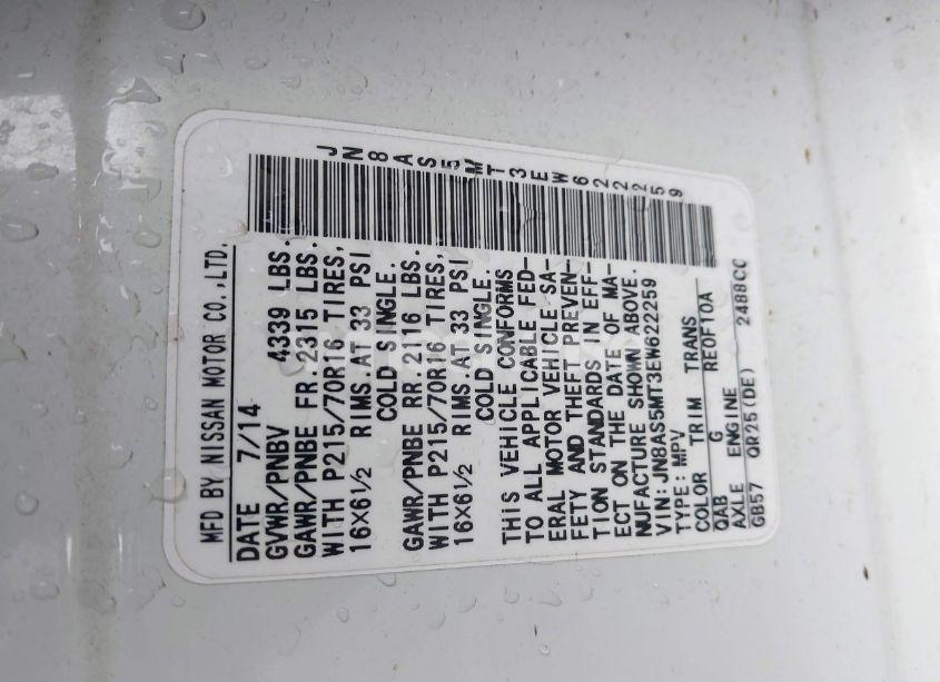 Photo 9 of 2014 Nissan Rogue SELECT S (VIN JN8AS5MT3EW622259)